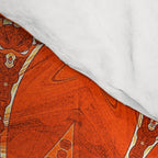 Detailed Orange Boho Mandala Comforter Gallery Image 4