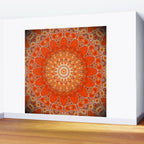 Detailed Orange Boho Mandala Wall Mural Gallery Image 2
