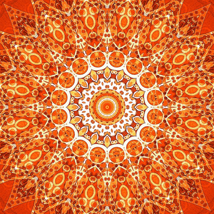 Detailed Orange Boho Mandala Coffee Mug Gallery Image 2