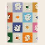 Retro floral checkerboard Poster Gallery Image 4