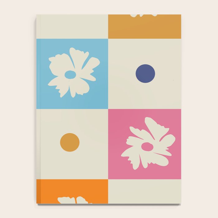 Retro floral checkerboard Notebook Gallery Image 4
