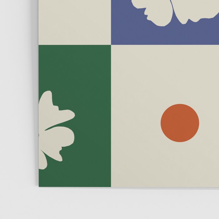 Retro floral checkerboard Poster Gallery Image 3