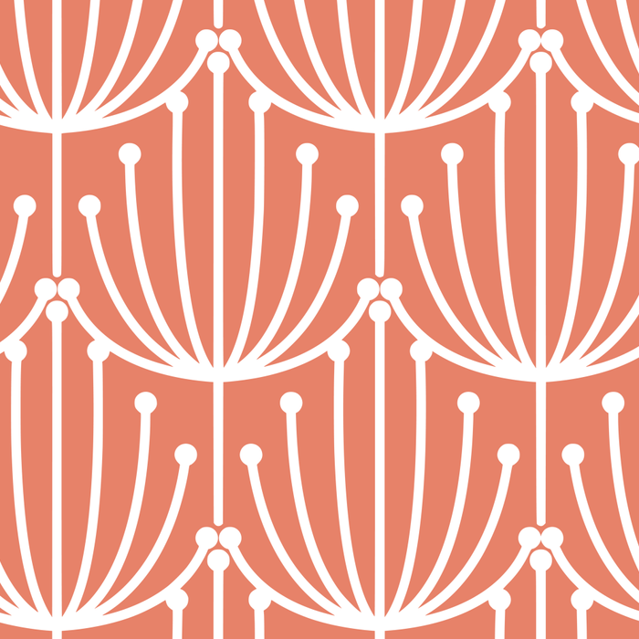 Retro Art, Floral Prints, Coral and White Coffee Mug Gallery Image 2