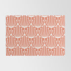 Retro Art, Floral Prints, Coral and White Rug Gallery Image 2