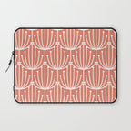 Retro Art, Floral Prints, Coral and White Laptop Sleeve Gallery Image 1