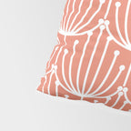 Retro Art, Floral Prints, Coral and White Pillow Sham Gallery Image 4
