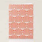 Retro Art, Floral Prints, Coral and White Stationery Card Gallery Image 2
