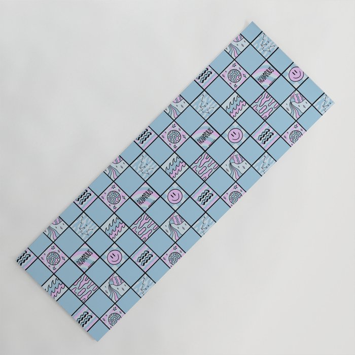 Aquarius Checkered Print Yoga Mat Gallery Image 1