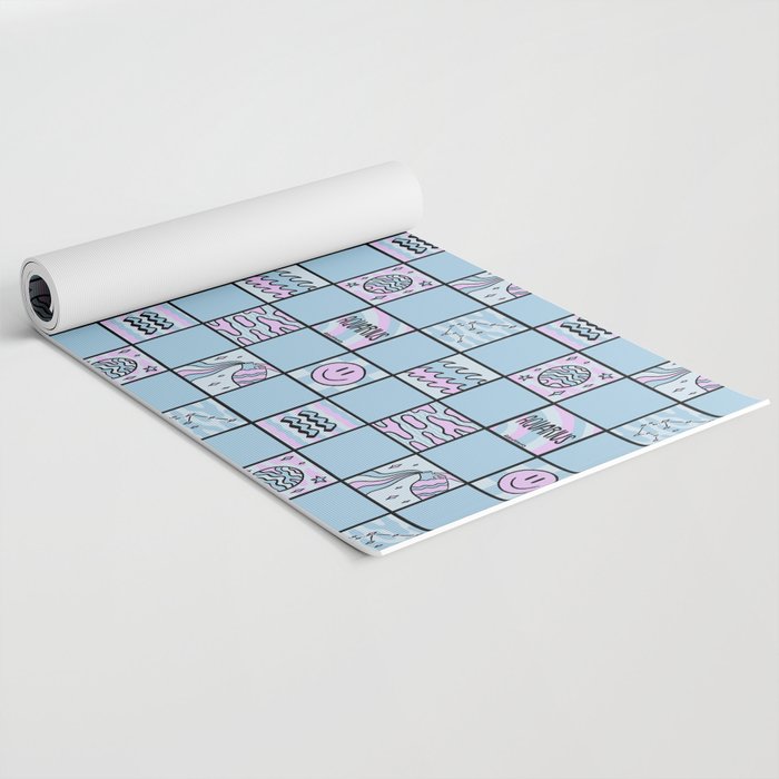 Aquarius Checkered Print Yoga Mat Gallery Image 2