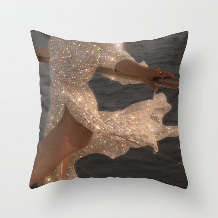 SPARKLE GLITTER DRESS | fashion | style | dress | summer | sunshine | weekend | collage | vintage |  Throw Pillow Gallery Image 6