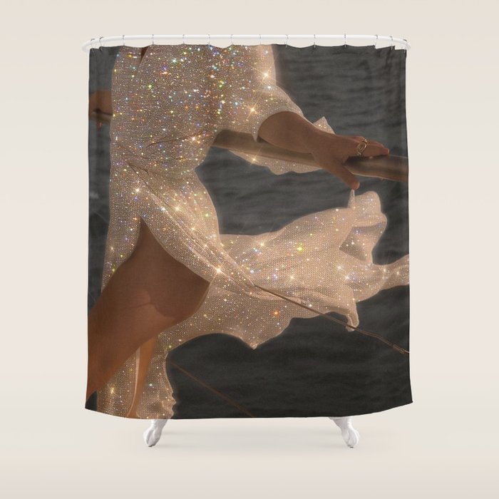 SPARKLE GLITTER DRESS | fashion | style | dress | summer | sunshine | weekend | collage | vintage |  Shower Curtain Gallery Image 1