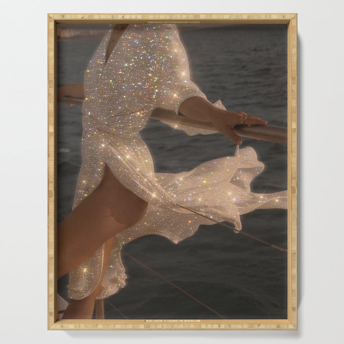 SPARKLE GLITTER DRESS | fashion | style | dress | summer | sunshine | weekend | collage | vintage |  Serving Tray Gallery Image 1