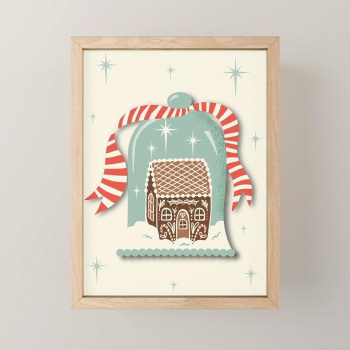 Gingerbread Village Cream Mini Art Print Gallery Image 1