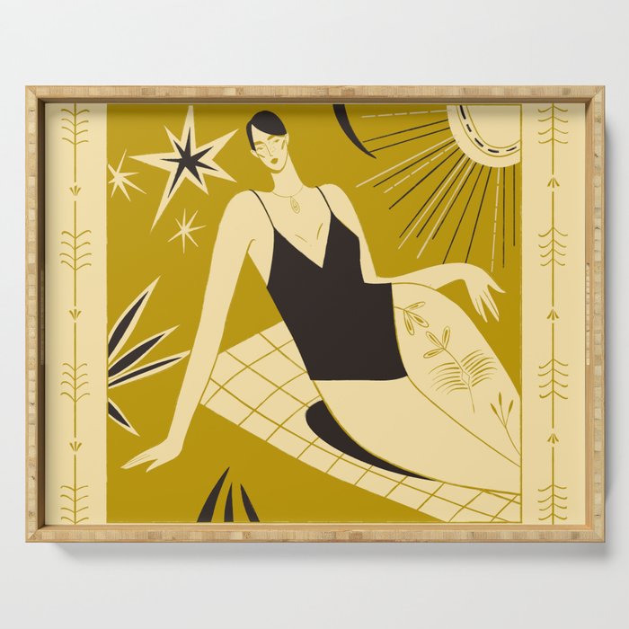 woman in swimsuit Serving Tray Gallery Image 1