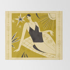 woman in swimsuit Throw Blanket Gallery Image 2