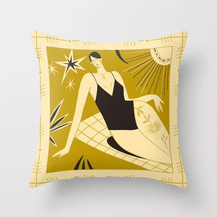 woman in swimsuit Throw Pillow Gallery Image 6