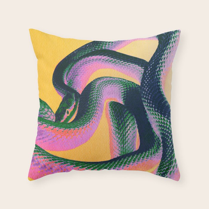 Colorful Snake Throw Pillow Gallery Image 6
