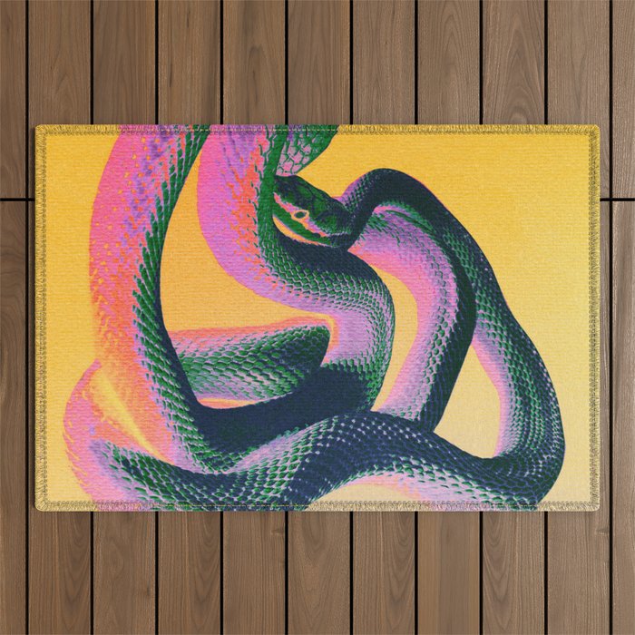 Colorful Snake Outdoor Rug Gallery Image 1