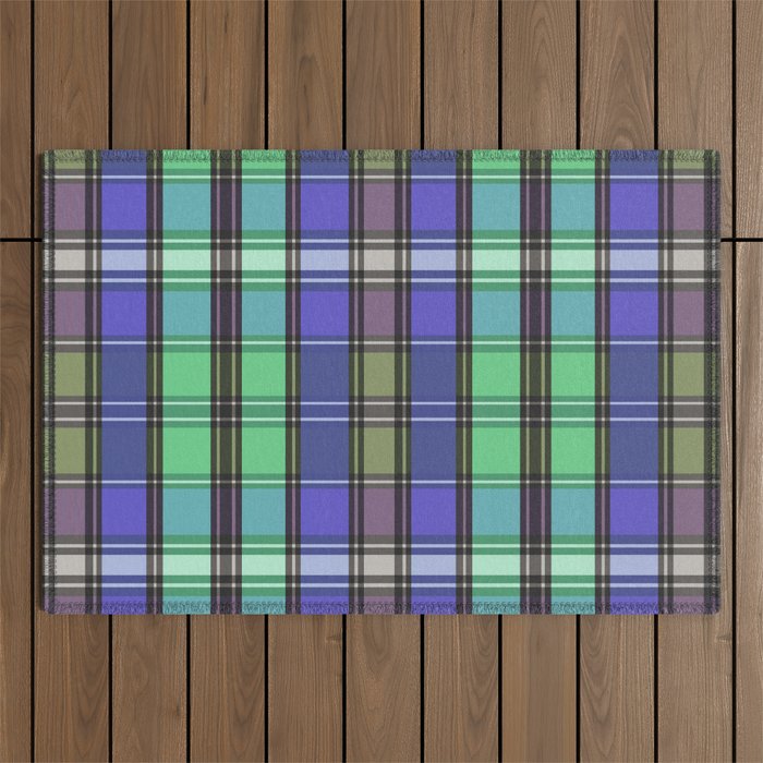 Fusion Colorful Toned Grids B Outdoor Rug Gallery Image 1