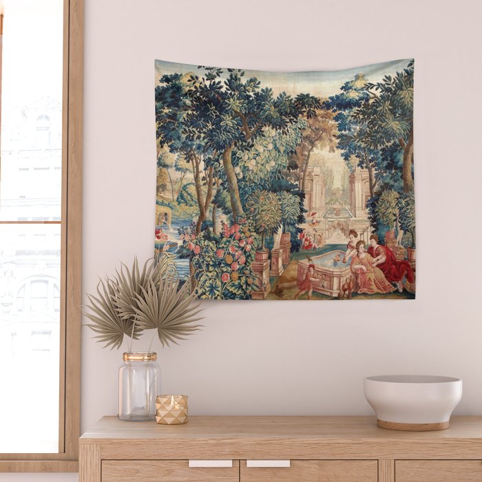 Antique 18th Century Allegory of Spring French Tapestry Wall Tapestry Gallery Image 2