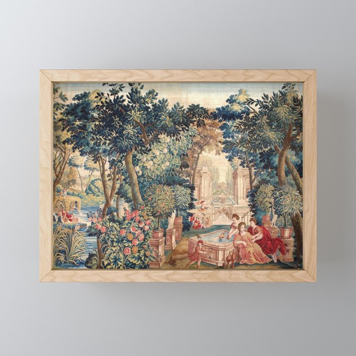 Antique 18th Century Allegory of Spring French Tapestry Mini Art Print Gallery Image 1