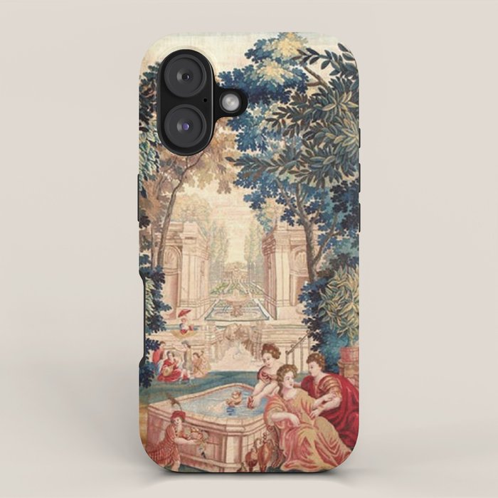 Antique 18th Century Allegory of Spring French Tapestry iPhone Case Gallery Image 1