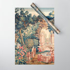 Antique 18th Century Allegory of Spring French Tapestry Wrapping Paper Gallery Image 1