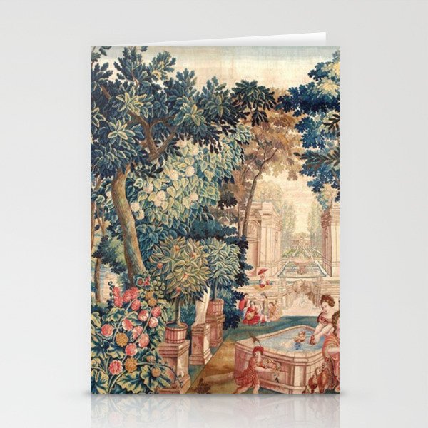 Antique 18th Century Allegory of Spring French Tapestry Stationery Card Gallery Image 2
