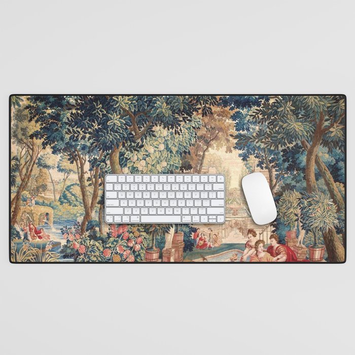 Antique 18th Century Allegory of Spring French Tapestry Desk Mat Gallery Image 1