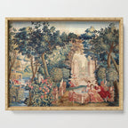 Antique 18th Century Allegory of Spring French Tapestry Serving Tray Gallery Image 1