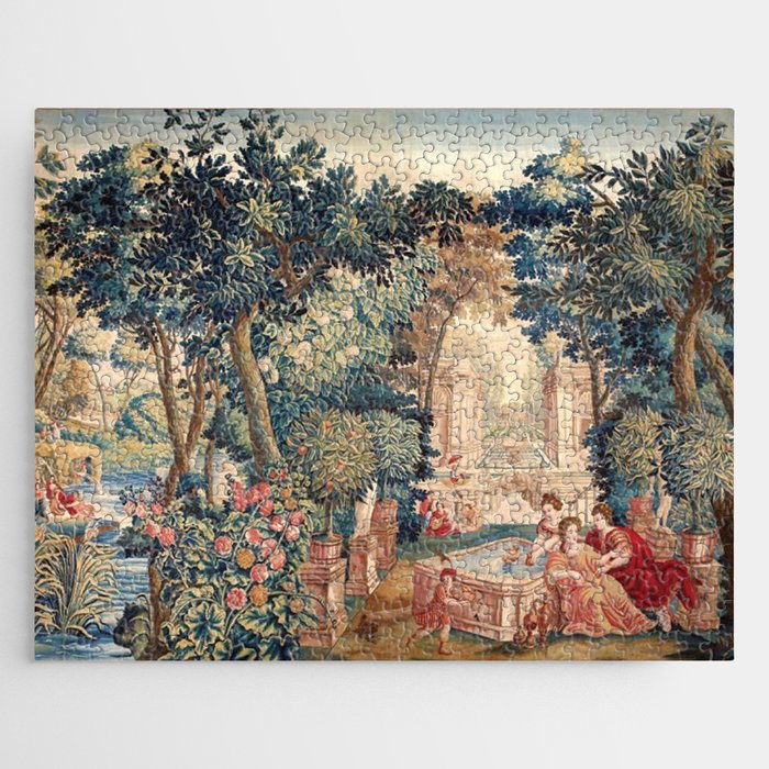 Antique 18th Century Allegory of Spring French Tapestry Jigsaw Puzzle Gallery Image 1
