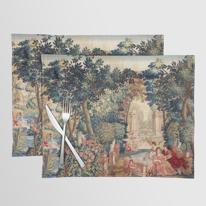 Antique 18th Century Allegory of Spring French Tapestry Placemat Gallery Image 1