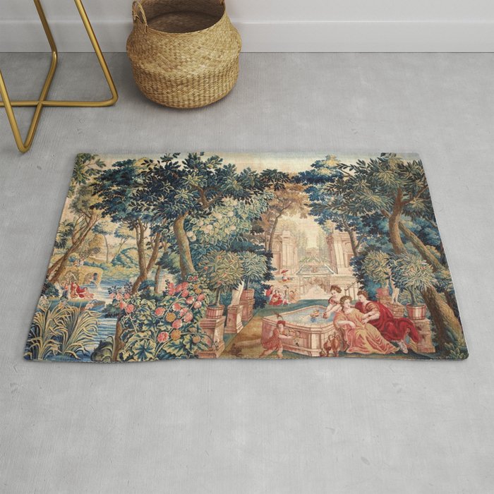 Antique 18th Century Allegory of Spring French Tapestry Rug Gallery Image 1