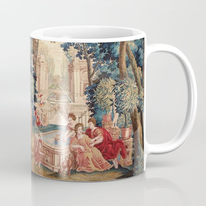 Antique 18th Century Allegory of Spring French Tapestry Coffee Mug Gallery Image 1