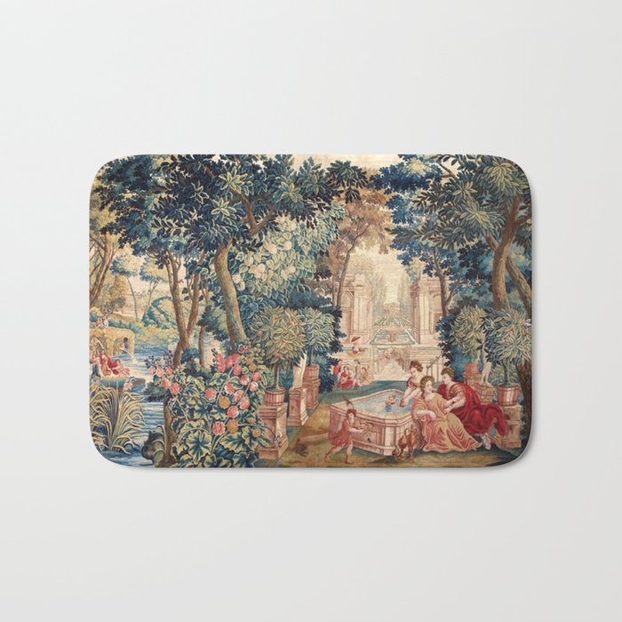 Antique 18th Century Allegory of Spring French Tapestry Bath Mat Gallery Image 1