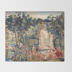 Antique 18th Century Allegory of Spring French Tapestry Throw Blanket Gallery Image 2