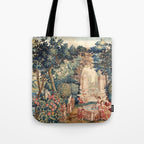 Antique 18th Century Allegory of Spring French Tapestry Tote Bag Gallery Image 1