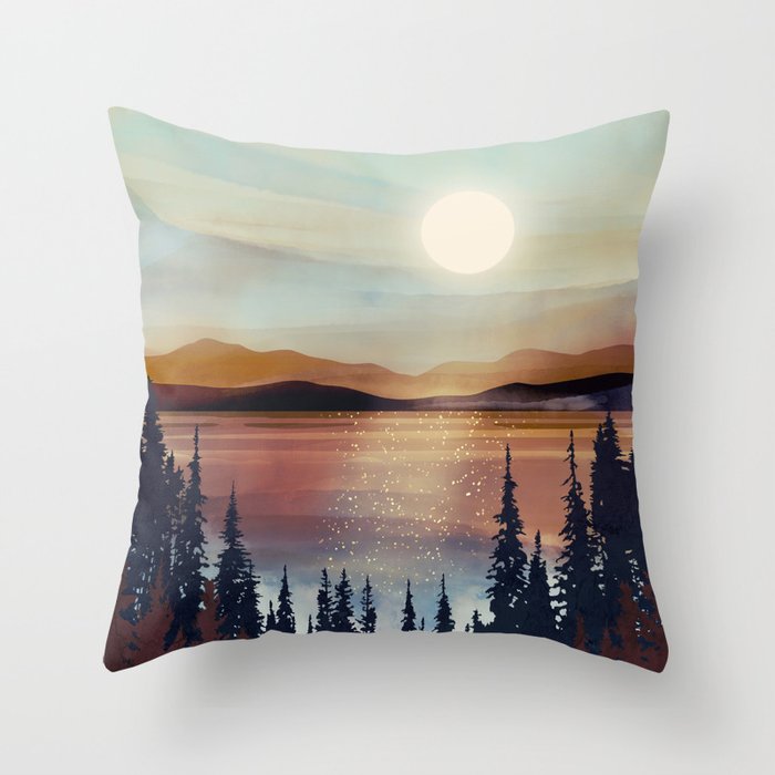 Summer Lake Sunset Throw Pillow Gallery Image 6