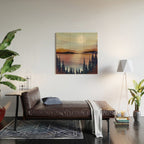 Summer Lake Sunset Wood Wall Art Gallery Image 2