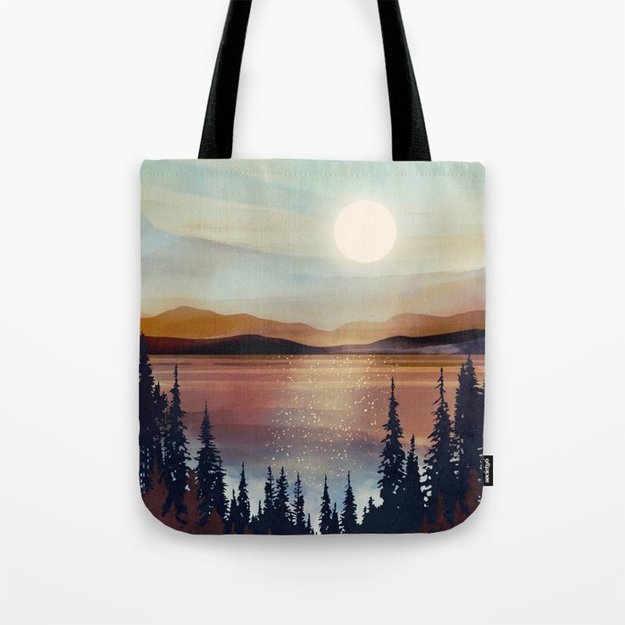 Summer Lake Sunset Tote Bag Gallery Image 1