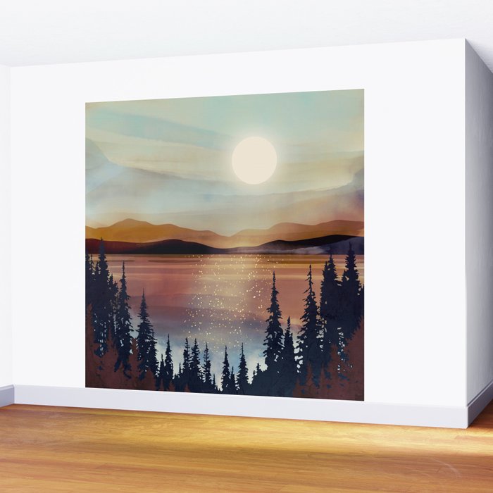 Summer Lake Sunset Wall Mural Gallery Image 2