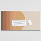 Minimal Retro Sunset Sunrise - Neutral Desert Orange Desk Mat Gallery Image 1