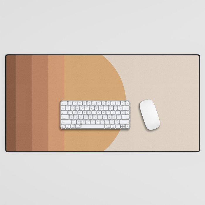 Minimal Retro Sunset Sunrise - Neutral Desert Orange Desk Mat Gallery Image 1