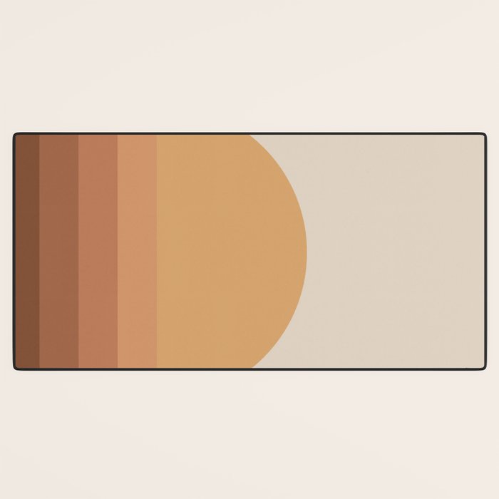 Minimal Retro Sunset Sunrise - Neutral Desert Orange Desk Mat Gallery Image 3