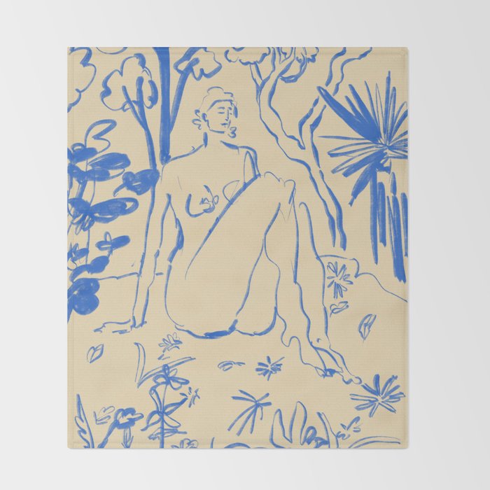 MYSTICAL FOREST BLUE Throw Blanket Gallery Image 2