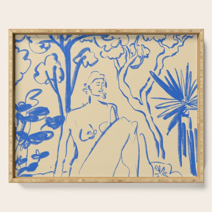 MYSTICAL FOREST BLUE Serving Tray Gallery Image 1