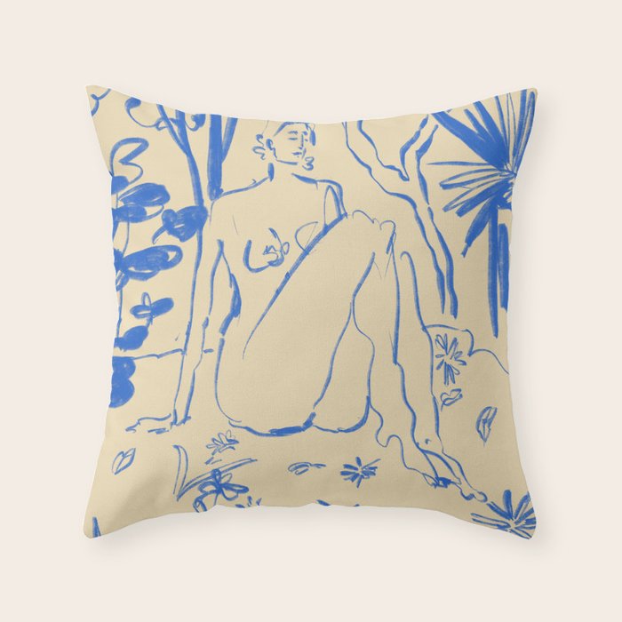MYSTICAL FOREST BLUE Throw Pillow Gallery Image 1