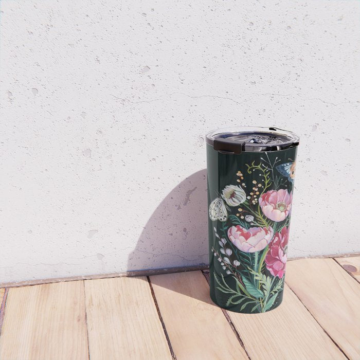 Butterfly Floral Bouquet Travel Mug Gallery Image 4
