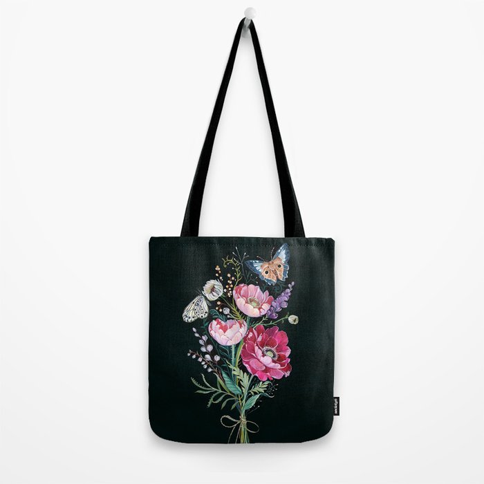 Butterfly Floral Bouquet Tote Bag Gallery Image 2