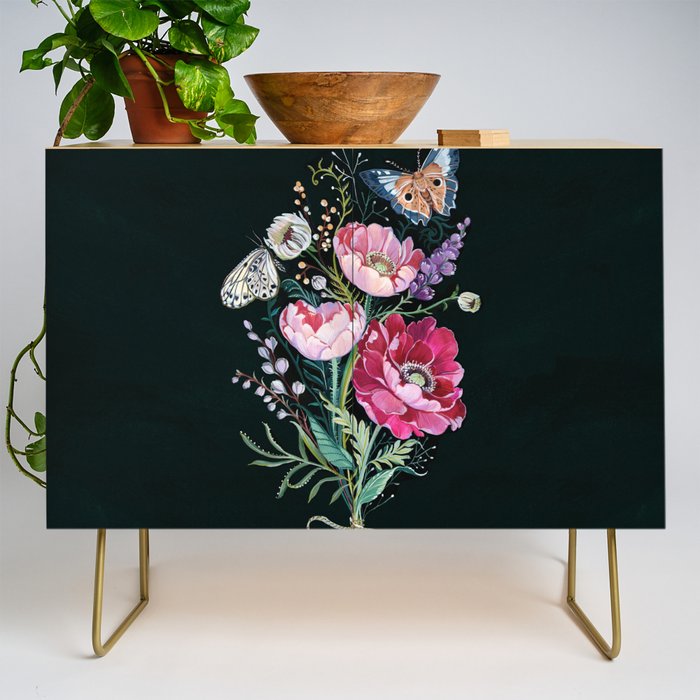 Butterfly Floral Bouquet Credenza Gallery Image 1